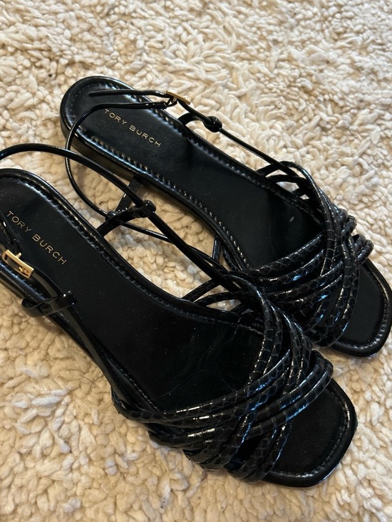 Tory Burch Shoes - Tory Burch Black Braided Strap Leather Sandals